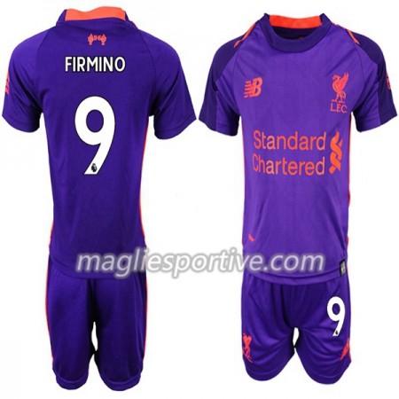 Completo Calcio Liverpool FIRMINO 9 Bambino Divisa Trasferta 2018/2019